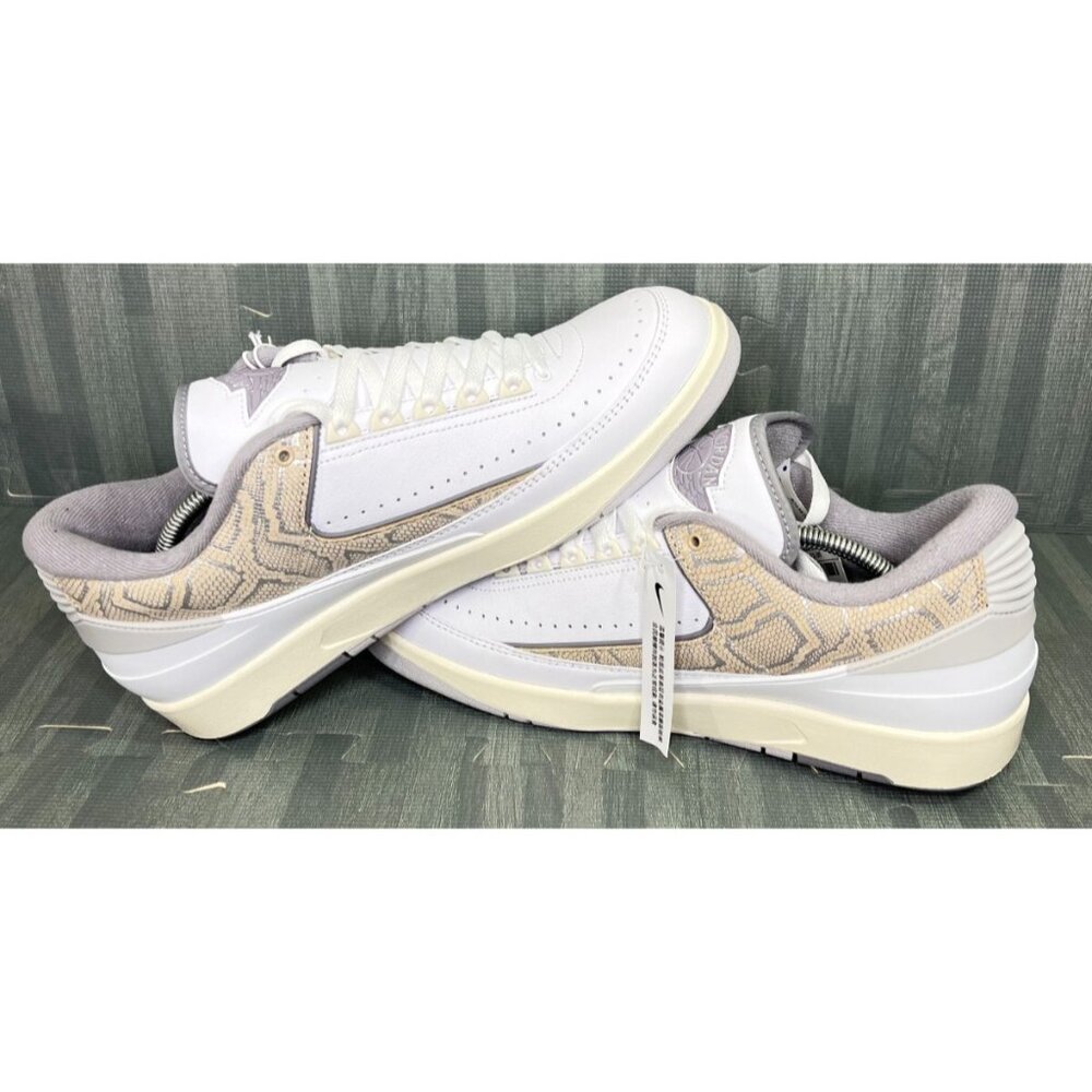 Nike Air Jordan 2 Low Python Sneakers White Men's Size 12 DV9956-100